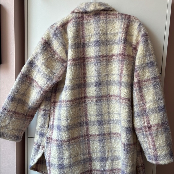 Ava & Viv Pink and Purple Plaid open front Shacket - Picture 8 of 11